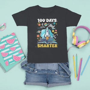 100th Day Of School T Shirt For Kid 100 Days Smarter Outer Space Magic Book TS09 Black Printyourwear