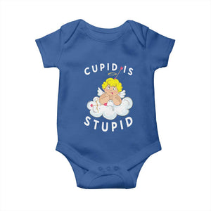 Cupid Is Stupid Funny Anti Valentine's Day Baby Onesie TS09 Royal Blue Print Your Wear