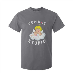 Cupid Is Stupid Funny Anti Valentine's Day T Shirt For Kid TS09 Charcoal Print Your Wear