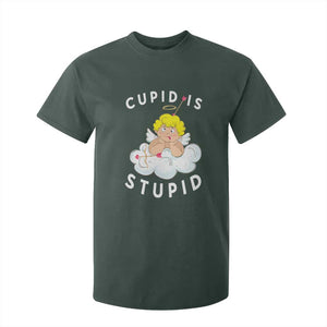 Cupid Is Stupid Funny Anti Valentine's Day T Shirt For Kid TS09 Dark Forest Green Print Your Wear