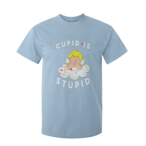 Cupid Is Stupid Funny Anti Valentine's Day T Shirt For Kid TS09 Light Blue Print Your Wear