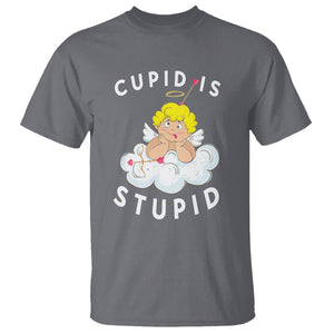 Cupid Is Stupid Funny Anti Valentine's Day T Shirt TS09 Charcoal Printyourwear