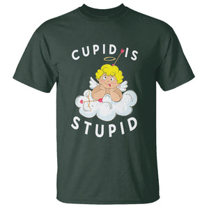 Cupid Is Stupid Funny Anti Valentine's Day T Shirt TS09 Dark Forest Green Printyourwear