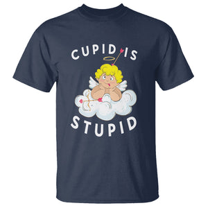 Cupid Is Stupid Funny Anti Valentine's Day T Shirt TS09 Navy Printyourwear