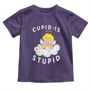 Cupid Is Stupid Funny Anti Valentine's Day Toddler T Shirt TS09 Purple Print Your Wear