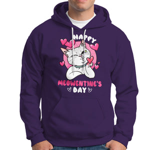 Valentine's Day Hoodie Happy Meowentine Cute Cat Kisses TS09 Purple Printyourwear