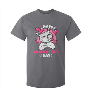 Valentine's Day T Shirt For Kid Happy Meowentine Cute Cat Kisses TS09 Charcoal Print Your Wear