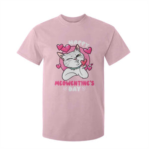 Valentine's Day T Shirt For Kid Happy Meowentine Cute Cat Kisses TS09 Light Pink Print Your Wear