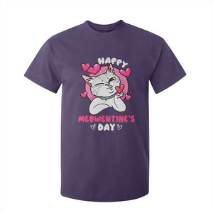 Valentine's Day T Shirt For Kid Happy Meowentine Cute Cat Kisses TS09 Purple Print Your Wear