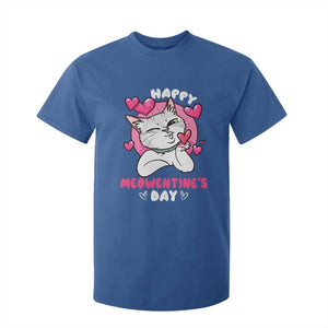 Valentine's Day T Shirt For Kid Happy Meowentine Cute Cat Kisses TS09 Royal Blue Print Your Wear