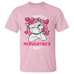 Valentine's Day T Shirt Happy Meowentine Cute Cat Kisses TS09 Light Pink Printyourwear