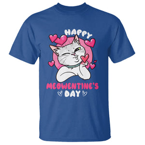 Valentine's Day T Shirt Happy Meowentine Cute Cat Kisses TS09 Royal Blue Printyourwear