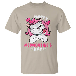 Valentine's Day T Shirt Happy Meowentine Cute Cat Kisses TS09 Sand Printyourwear