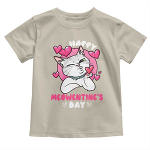 Valentine's Day Toddler T Shirt Happy Meowentine Cute Cat Kisses TS09 Sand Print Your Wear