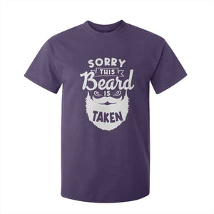 Valentine's Day T Shirt For Kid Sorry This Beard is Taken Funny Gift For Boyfriend Husband TS09 Purple Print Your Wear