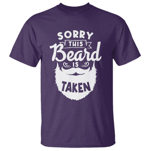 Valentine's Day T Shirt Sorry This Beard is Taken Funny Gift For Boyfriend Husband TS09 Purple Printyourwear