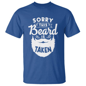 Valentine's Day T Shirt Sorry This Beard is Taken Funny Gift For Boyfriend Husband TS09 Royal Blue Printyourwear