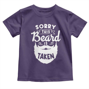 Valentine's Day Toddler T Shirt Sorry This Beard is Taken Funny Gift For Boyfriend Husband TS09 Purple Print Your Wear