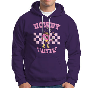 Valentine's Day Hoodie Howdy Valentine Heart Retro Groovy TS09 Purple Printyourwear