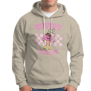 Valentine's Day Hoodie Howdy Valentine Heart Retro Groovy TS09 Sand Printyourwear