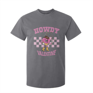 Valentine's Day T Shirt For Kid Howdy Valentine Heart Retro Groovy TS09 Charcoal Print Your Wear