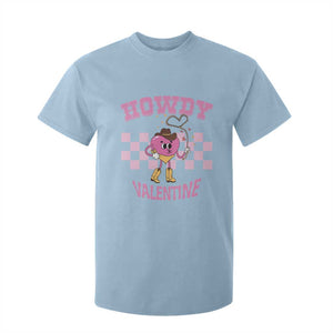 Valentine's Day T Shirt For Kid Howdy Valentine Heart Retro Groovy TS09 Light Blue Print Your Wear