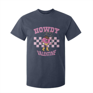 Valentine's Day T Shirt For Kid Howdy Valentine Heart Retro Groovy TS09 Navy Print Your Wear