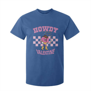 Valentine's Day T Shirt For Kid Howdy Valentine Heart Retro Groovy TS09 Royal Blue Print Your Wear