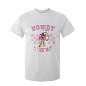 Valentine's Day T Shirt For Kid Howdy Valentine Heart Retro Groovy TS09 White Print Your Wear