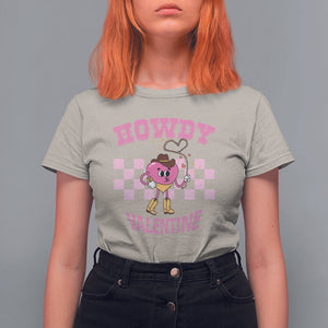 Valentine's Day T Shirt For Women Howdy Valentine Heart Retro Groovy TS09 Sand Printyourwear