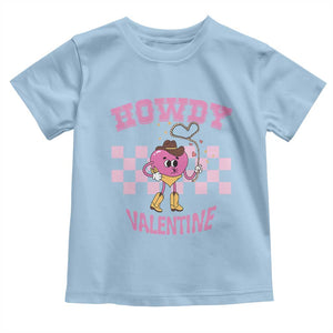 Valentine's Day Toddler T Shirt Howdy Valentine Heart Retro Groovy TS09 Light Blue Print Your Wear