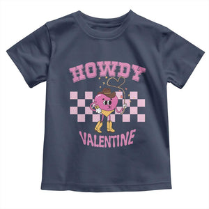 Valentine's Day Toddler T Shirt Howdy Valentine Heart Retro Groovy TS09 Navy Print Your Wear