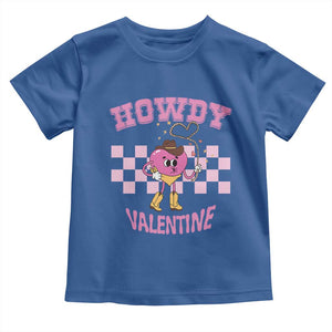 Valentine's Day Toddler T Shirt Howdy Valentine Heart Retro Groovy TS09 Royal Blue Print Your Wear