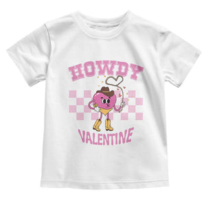 Valentine's Day Toddler T Shirt Howdy Valentine Heart Retro Groovy TS09 White Print Your Wear