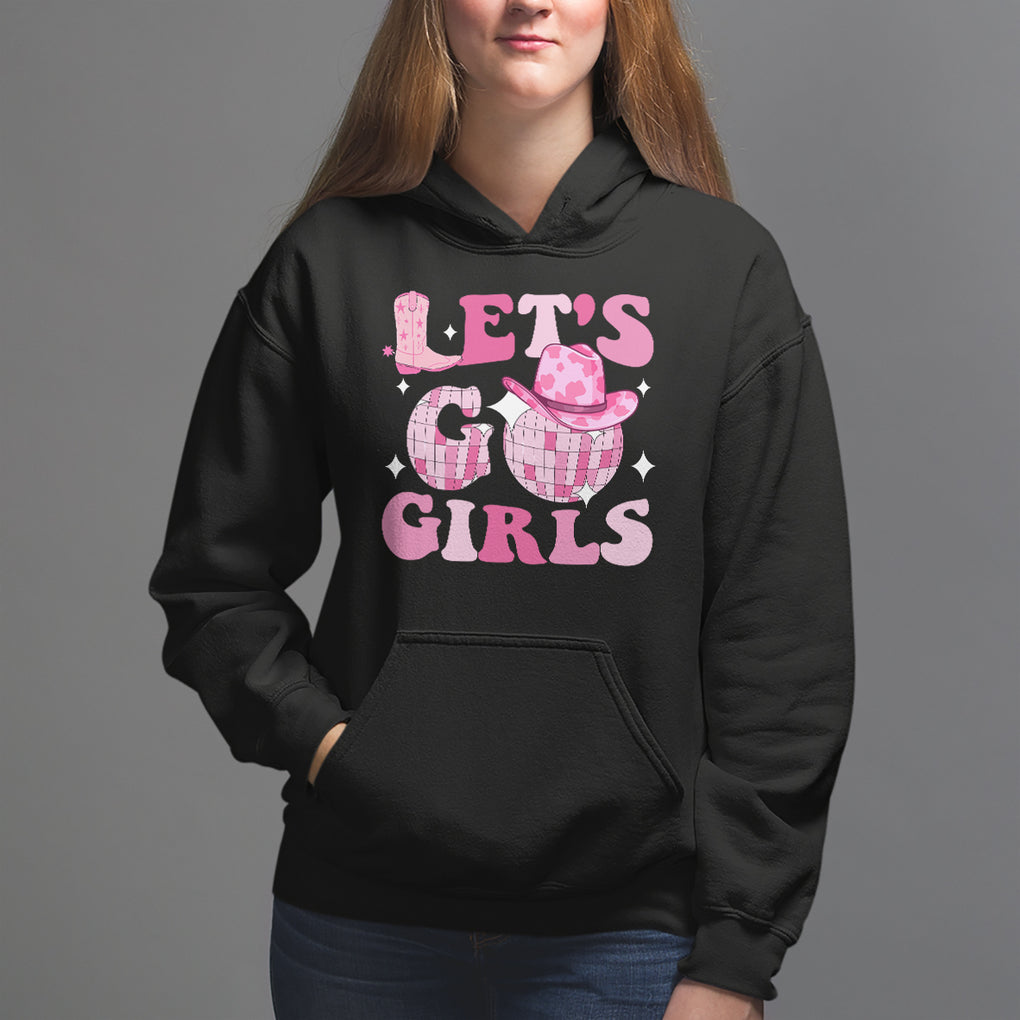 Let's Go Girls Retro Cowgirls Howdy Vintage Western Country Hoodie TS09 Black Printyourwear