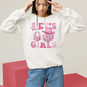 Let's Go Girls Retro Cowgirls Howdy Vintage Western Country Sweatshirt TS09 White Printyourwear