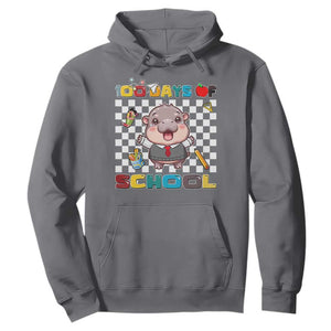 Moo Deng 100th Day Of School Hoodie Cute Baby Hippo 100 Days TS09 Charcoal Print Your Wear