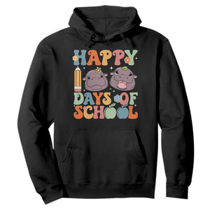 Happy 100 Days Of School Cute Moo Deng Hoodie TS09 Black Print Your Wear