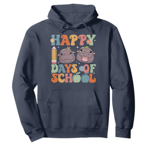 Happy 100 Days Of School Cute Moo Deng Hoodie TS09 Navy Print Your Wear