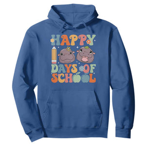 Happy 100 Days Of School Cute Moo Deng Hoodie TS09 Royal Blue Print Your Wear