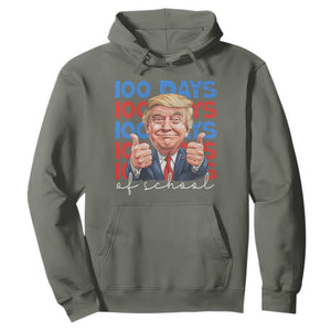 Funny 100 Days Of School Trump Hoodie TS09 Military Green Print Your Wear