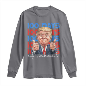 Funny 100 Days Of School Trump Long Sleeve Shirt TS09 Charcoal Print Your Wear