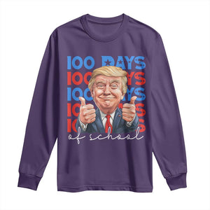 Funny 100 Days Of School Trump Long Sleeve Shirt TS09 Purple Print Your Wear