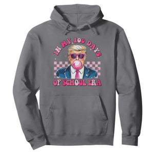 In My 100 Days Of School Era Trump Hoodie Pink Trump Bubble Gum TS09 Charcoal Print Your Wear