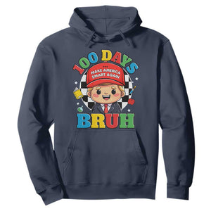 Funny 100 Days Of School Trump Hoodie Make America Smart Again TS09 Navy Print Your Wear