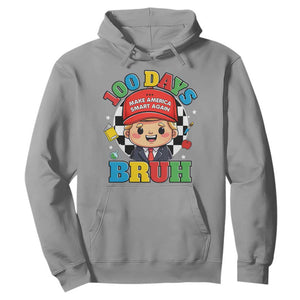 Funny 100 Days Of School Trump Hoodie Make America Smart Again TS09 Sport Gray Print Your Wear