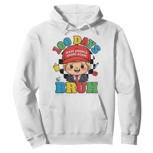 Funny 100 Days Of School Trump Hoodie Make America Smart Again TS09 White Print Your Wear