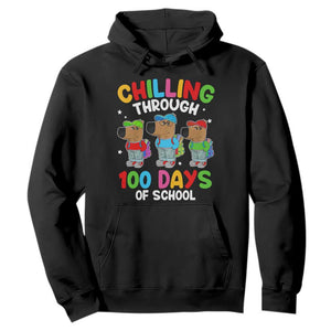 Funny Chilling Through 100 Days Of school Hoodie TS09 Black Print Your Wear