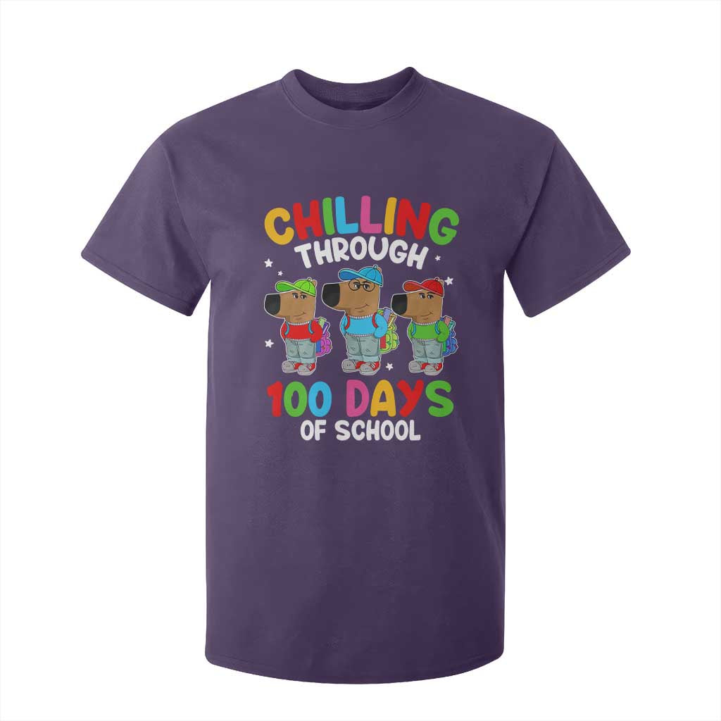 Funny Chilling Through 100 Days Of school T Shirt For Kid TS09 Purple Print Your Wear