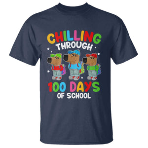 Funny Chilling Through 100 Days Of school T Shirt TS09 Navy Print Your Wear
